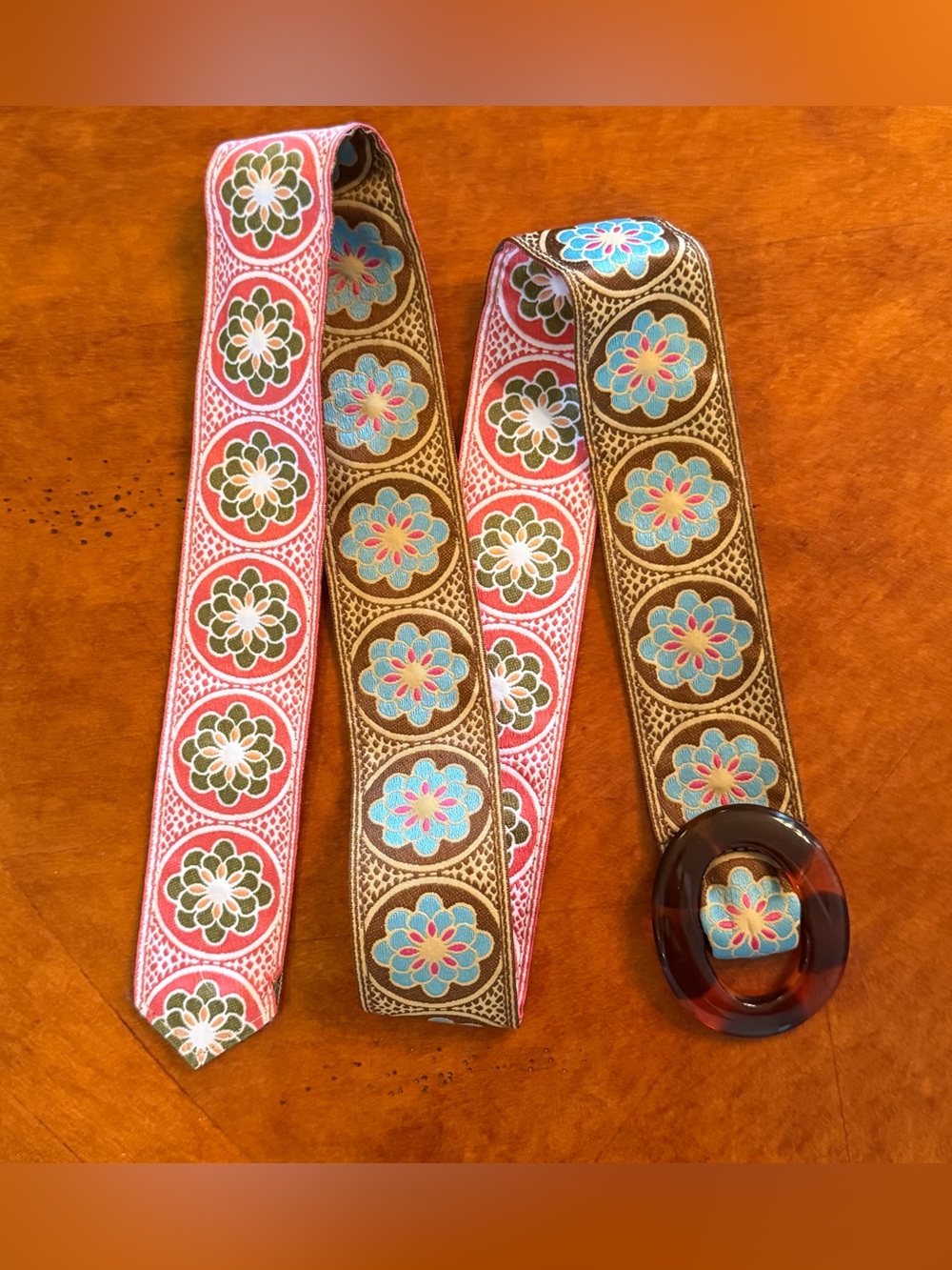 Hadley Pollet Reversible Jacquard Belt Floral Medallion Boho